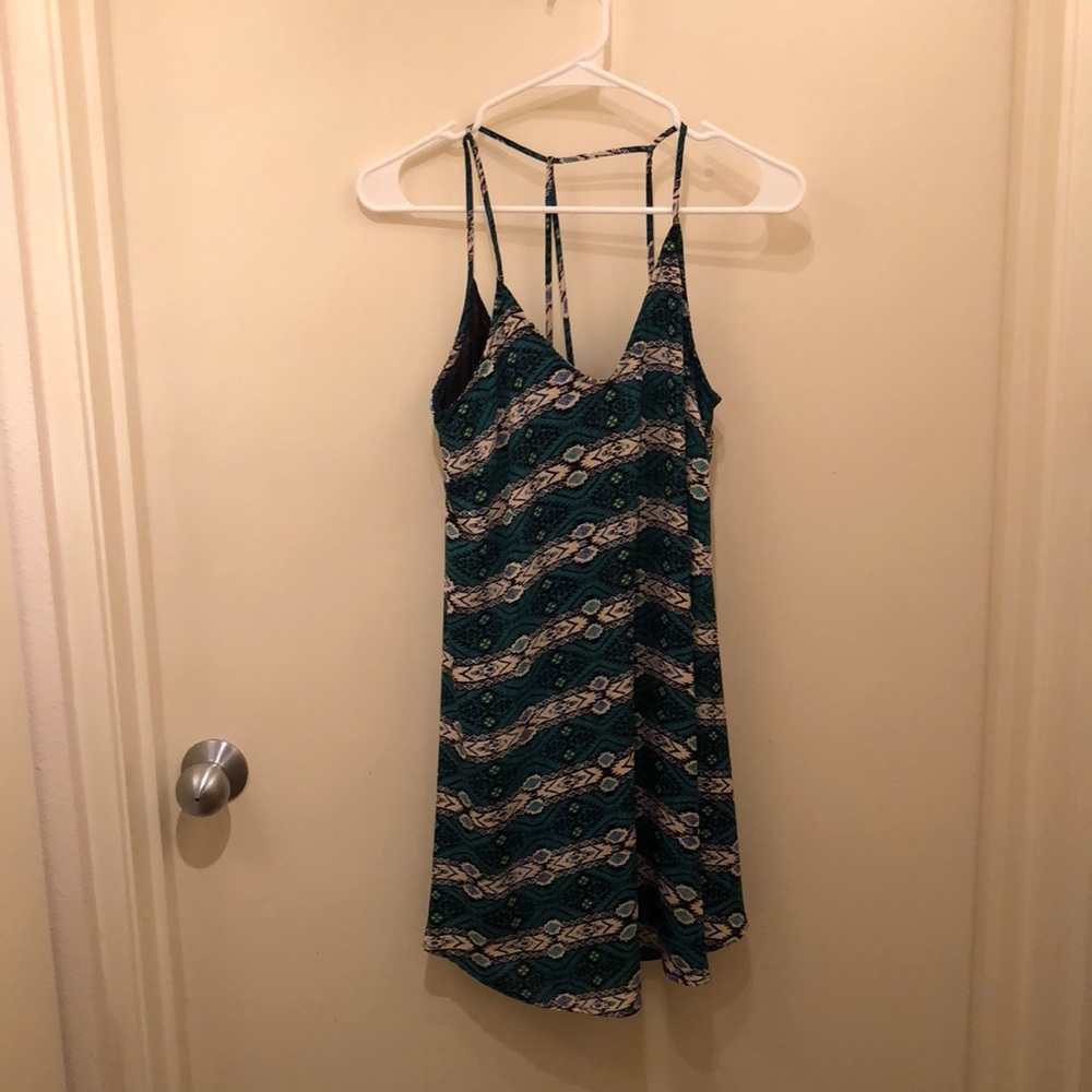 Blue-Green Aztec Print Lush Dress